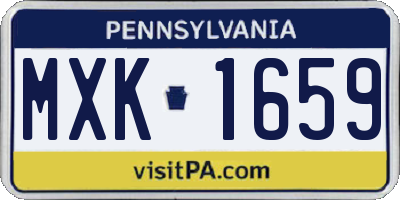 PA license plate MXK1659