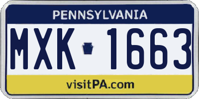 PA license plate MXK1663