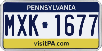 PA license plate MXK1677