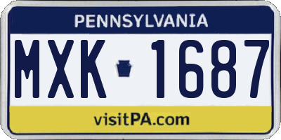 PA license plate MXK1687
