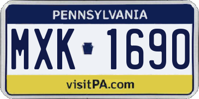 PA license plate MXK1690