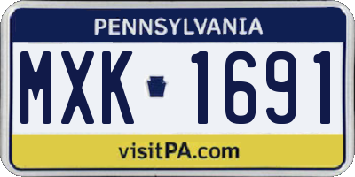 PA license plate MXK1691