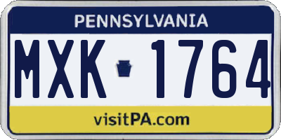 PA license plate MXK1764
