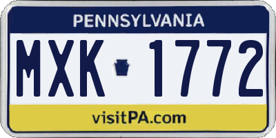 PA license plate MXK1772