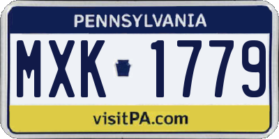 PA license plate MXK1779