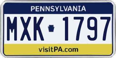 PA license plate MXK1797