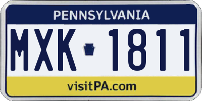 PA license plate MXK1811