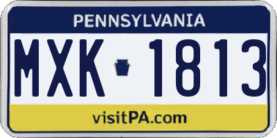 PA license plate MXK1813
