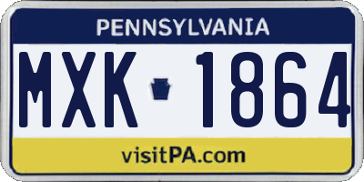 PA license plate MXK1864