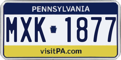 PA license plate MXK1877