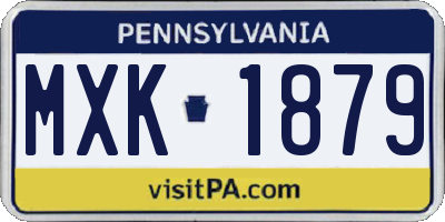 PA license plate MXK1879