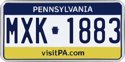 PA license plate MXK1883