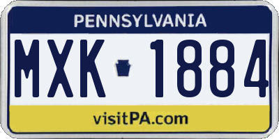PA license plate MXK1884