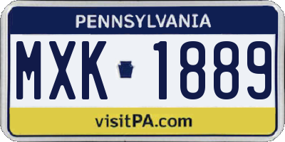 PA license plate MXK1889