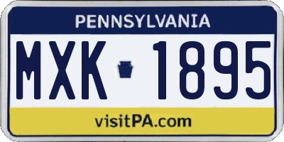 PA license plate MXK1895