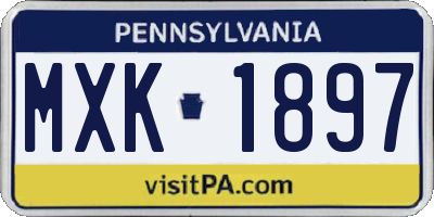 PA license plate MXK1897