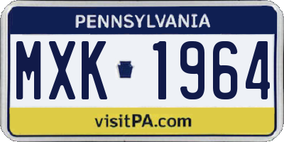 PA license plate MXK1964