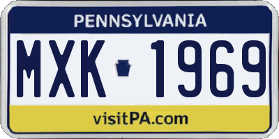 PA license plate MXK1969