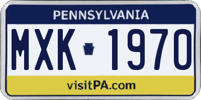 PA license plate MXK1970