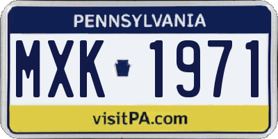 PA license plate MXK1971