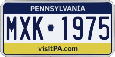 PA license plate MXK1975