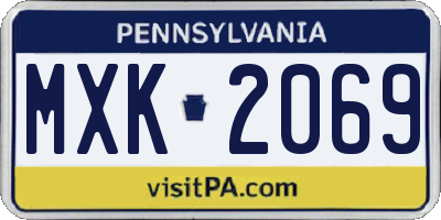 PA license plate MXK2069