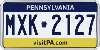 PA license plate MXK2127