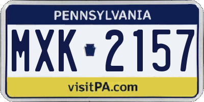 PA license plate MXK2157
