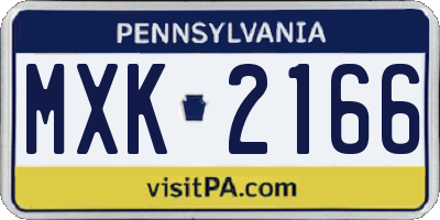 PA license plate MXK2166