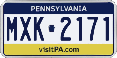 PA license plate MXK2171