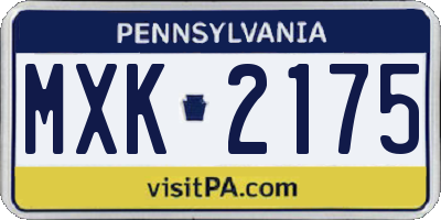PA license plate MXK2175