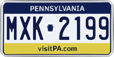 PA license plate MXK2199