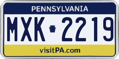 PA license plate MXK2219