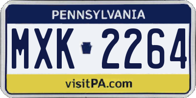 PA license plate MXK2264