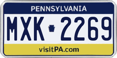 PA license plate MXK2269