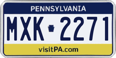 PA license plate MXK2271