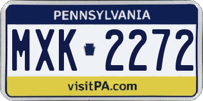 PA license plate MXK2272