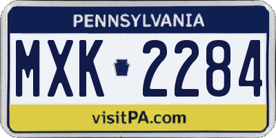 PA license plate MXK2284