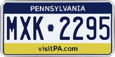 PA license plate MXK2295