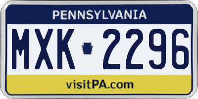 PA license plate MXK2296