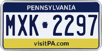 PA license plate MXK2297