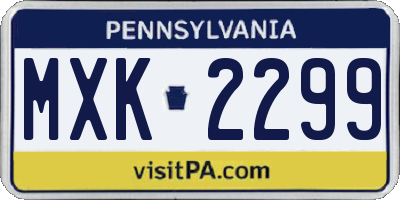 PA license plate MXK2299