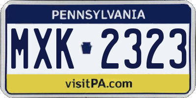 PA license plate MXK2323