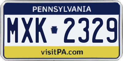 PA license plate MXK2329
