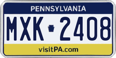 PA license plate MXK2408
