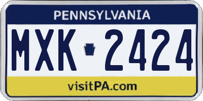 PA license plate MXK2424