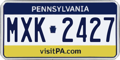 PA license plate MXK2427