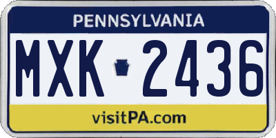 PA license plate MXK2436