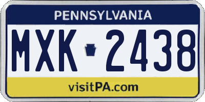 PA license plate MXK2438