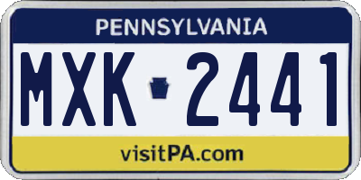PA license plate MXK2441